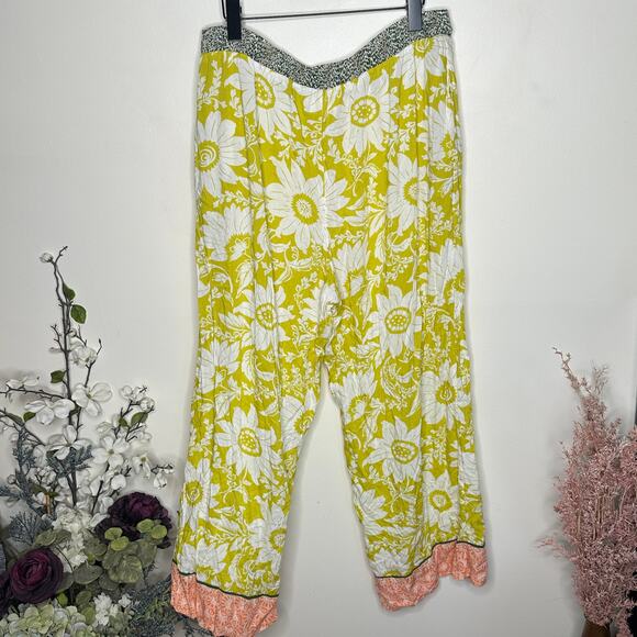 ANTHROPOLOGIE True Sleep Moxy Pajama Set Chartreuse Orange Sz XL {E32} - Picture 4 of 9